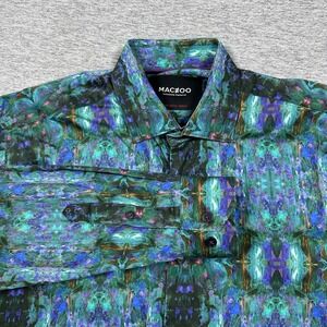 Maceoo Shirt Mens Medium Italian Digital Fabrics Long Sleeve Button Up City